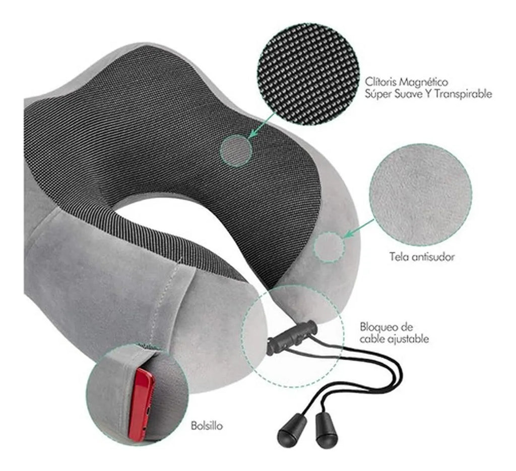 Almohada de viaje para el cuello, gris