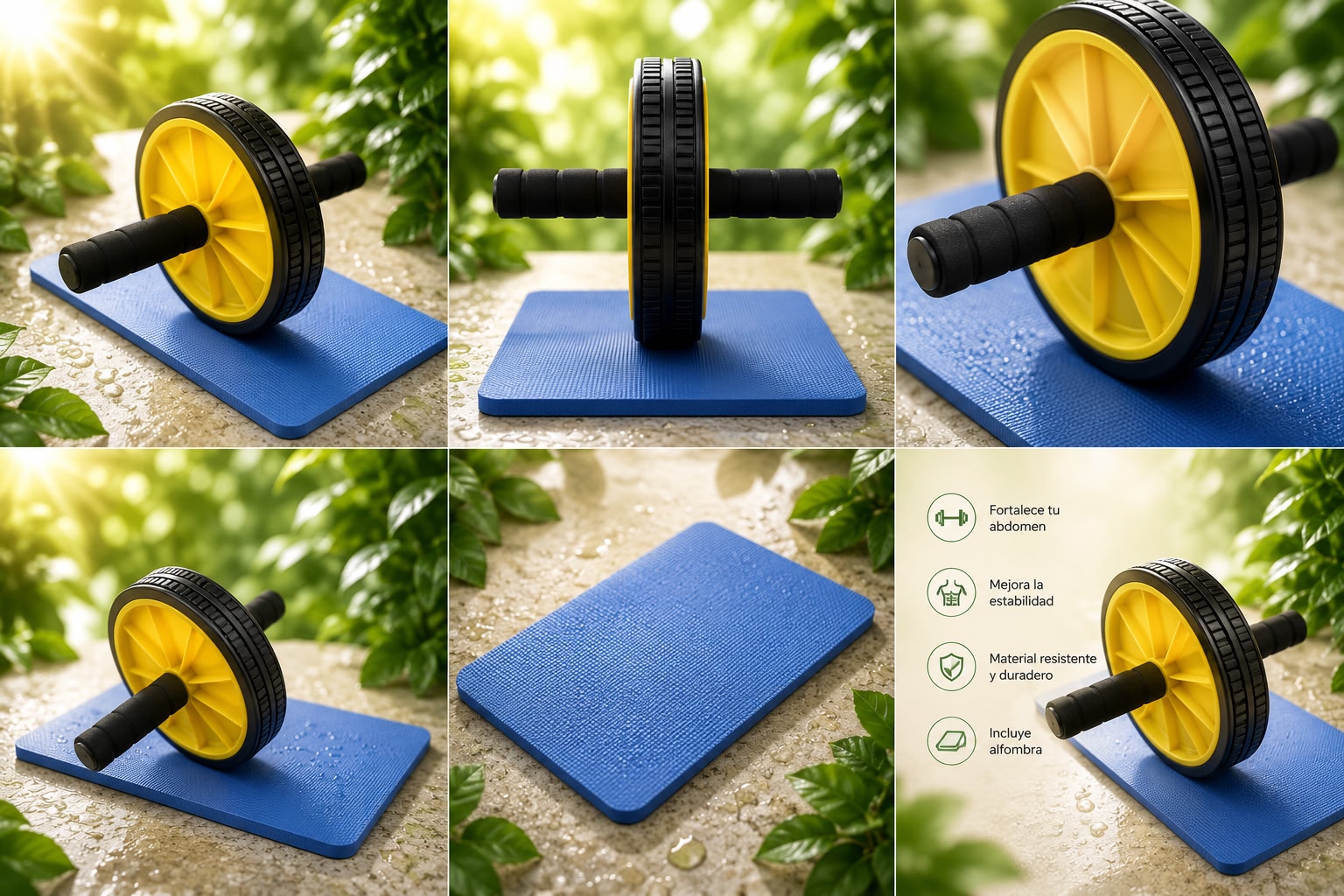 Rueda Abdominal Doble — Entrena Core y Espalda en Casa